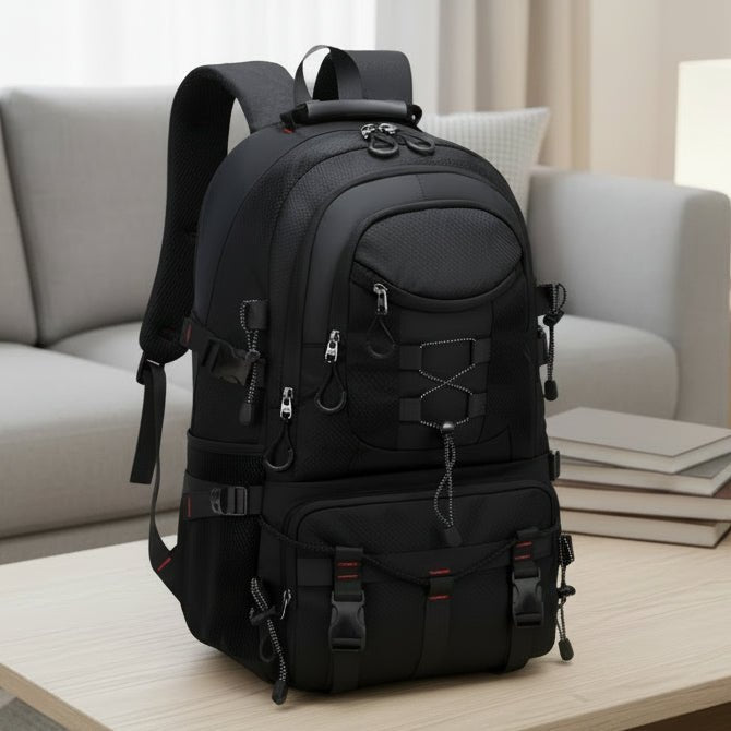 HIKENZO – Mochila de senderismo impermeable de 20-35L con diseño de soporte y espacio de almacenamiento listo para viajar
