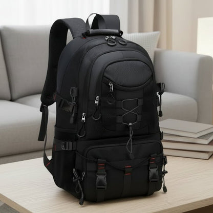 HIKENZO – Mochila de senderismo impermeable de 20-35L con diseño de soporte y espacio de almacenamiento listo para viajar