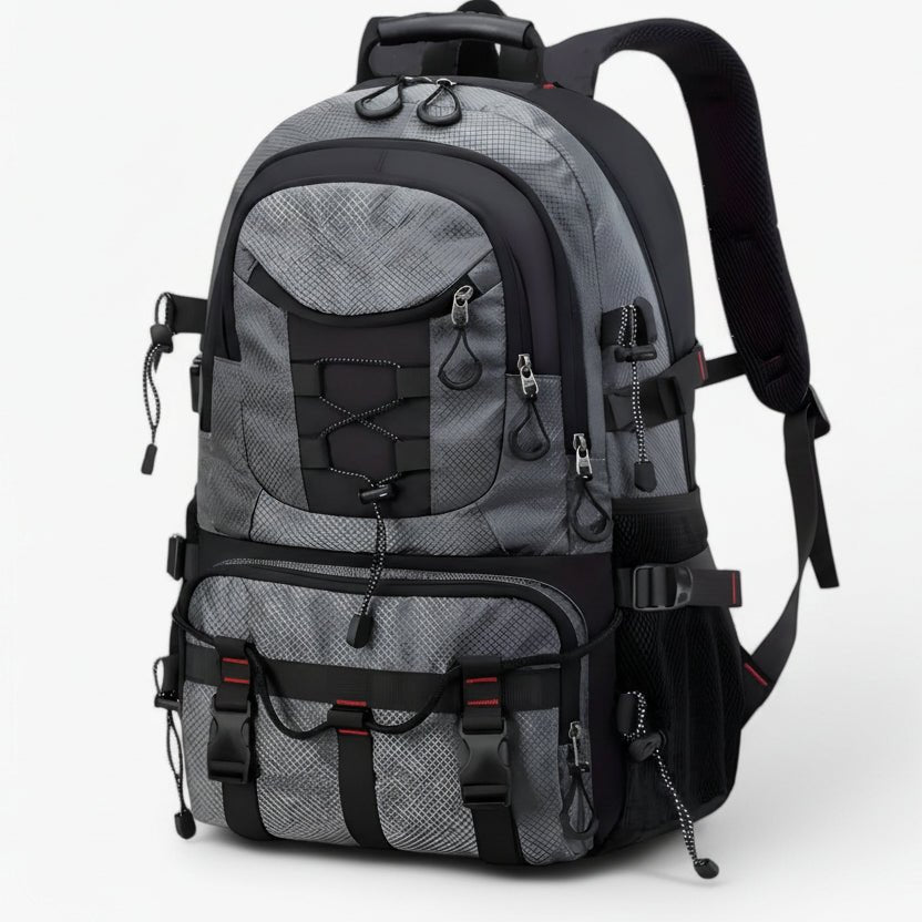 HIKENZO – Mochila de senderismo impermeable de 20-35L con diseño de soporte y espacio de almacenamiento listo para viajar