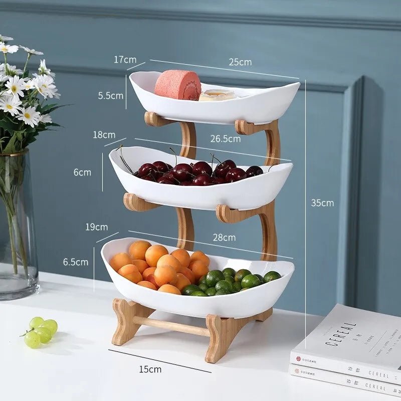 Ovaluxe Etagere for Fruit | Elegant 2-tier and 3-tier Kitchen Organizer for Fruit and Snacks