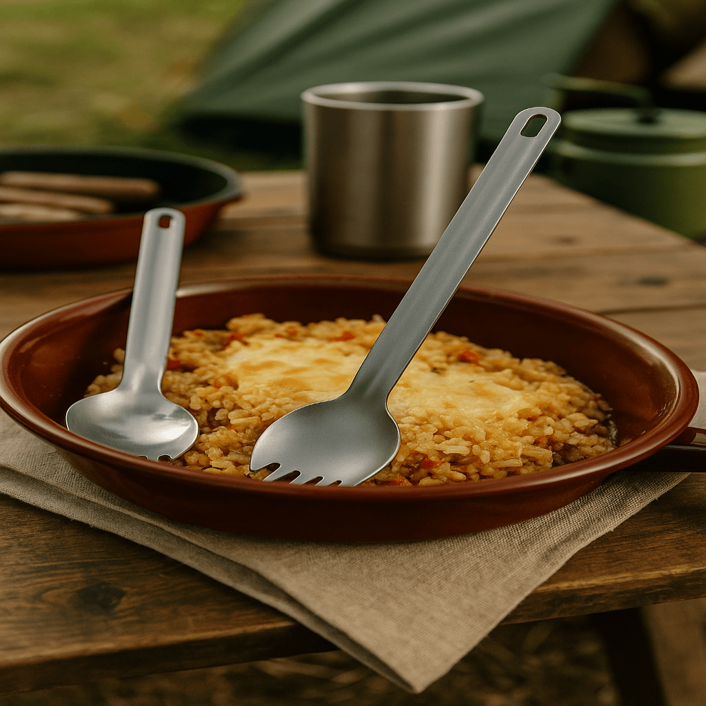 PACKTITAN – Ultraleichtes Titan-Löffel- und Spork-Set fürs Camping 1