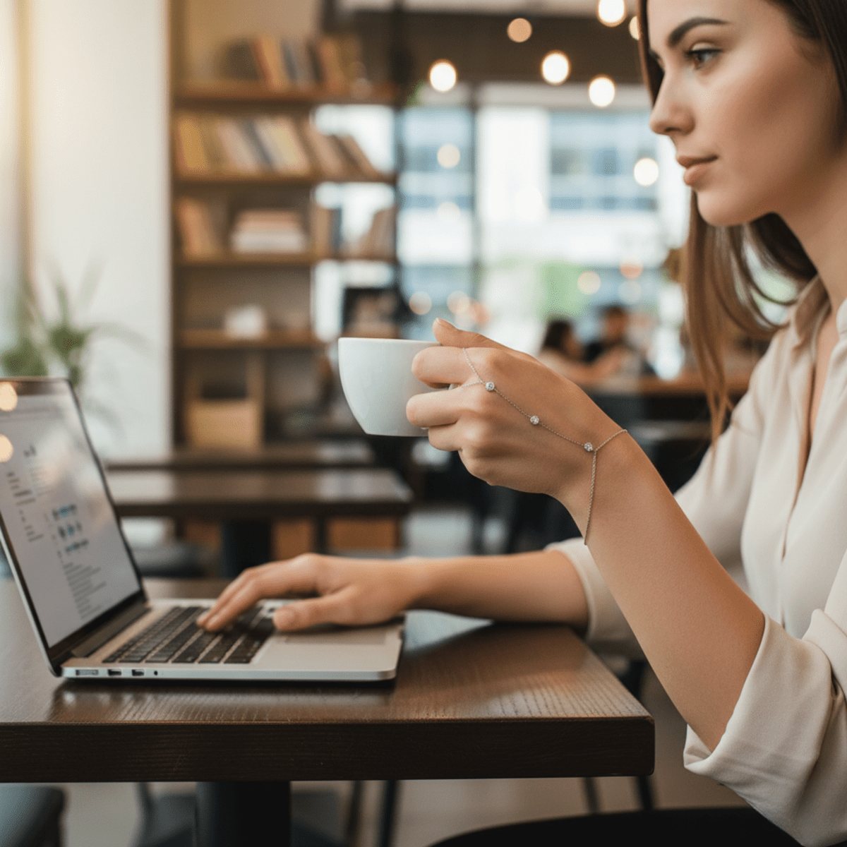 PALMGRACE – Verstellbares Fingerring-Palmenarmband mit funkelnden Kristallen 4