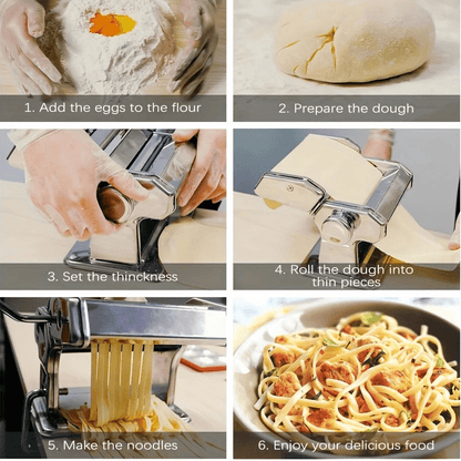 PASTACRAFT – Manuelle Nudelmaschine mit 7 Dickeneinstellungen für hausgemachte Pasta 6