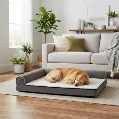 PAWMORY – L-förmiges Hundesofa aus Memory-Schaum – Wasserdichter Bezug & rutschfeste Unterseite 0