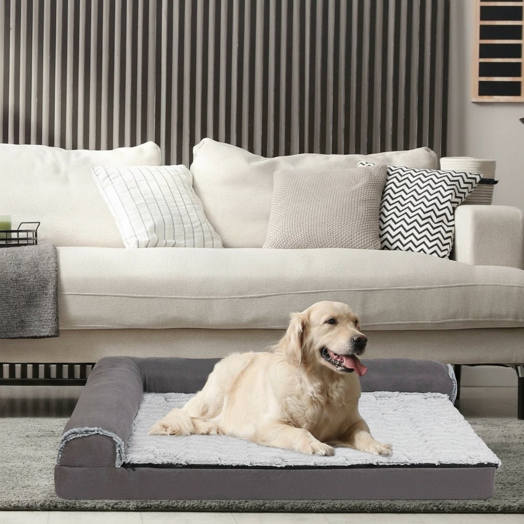 PAWMORY – L-förmiges Hundesofa aus Memory-Schaum – Wasserdichter Bezug & rutschfeste Unterseite 2