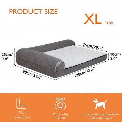 PAWMORY – L-förmiges Hundesofa aus Memory-Schaum – Wasserdichter Bezug & rutschfeste Unterseite 7