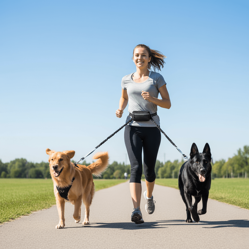 PAWRUNNER FREEDOM LEASH – Freihändige Hundeleine mit gepolsterten Griffen 1