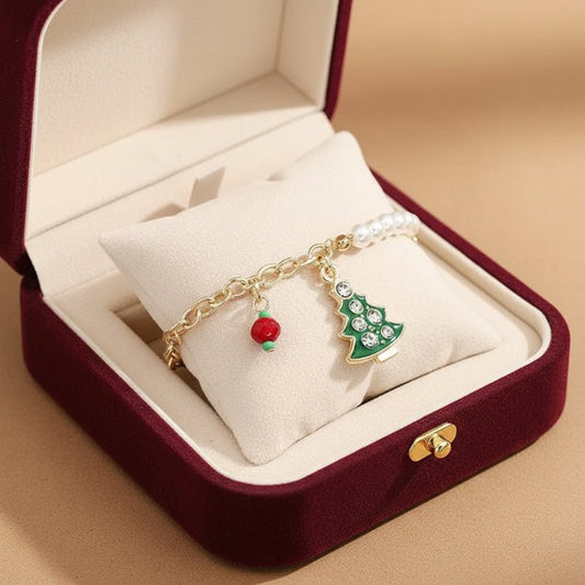 PEARLGLOW – Festliches Bettelarmband mit schimmernden Perlen für Weihnachten 0