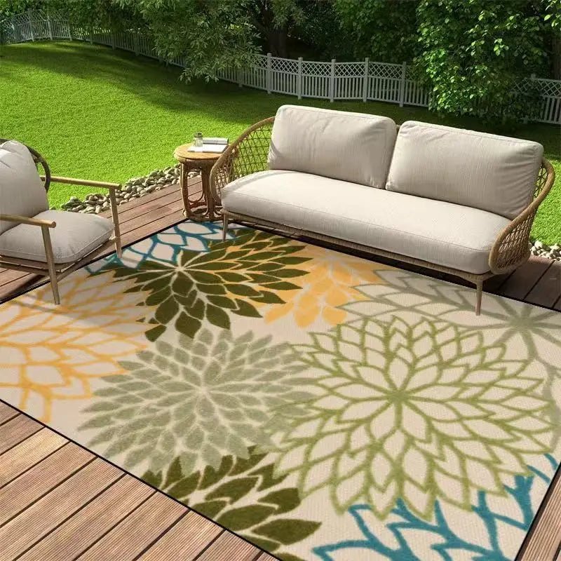 PETALVIBE – Eleganter floraler Outdoor-Teppich, rutschfester Mehrzweckteppich für Haus und Garten 6