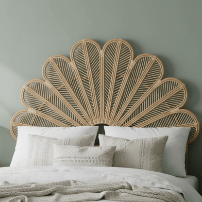 PETALWEAVE – Korbgeflecht-Kopfteil (Queen-Size) mit kunstvollem Blumendekor 0