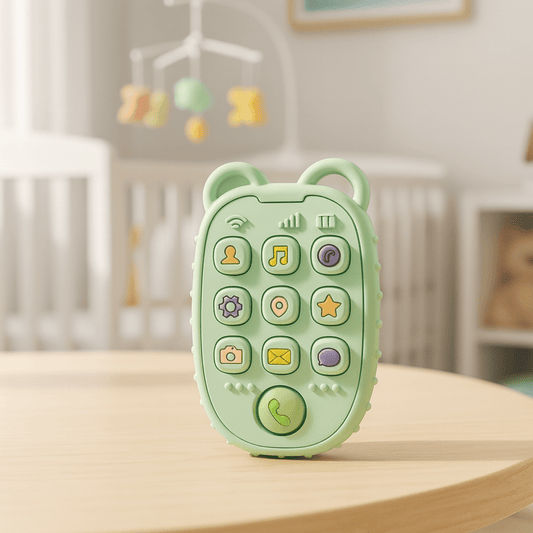 PHONESOFT – Silikon-Beißring-Mobile für Babys – Sicheres Kauspielzeug für kleine Hände 0