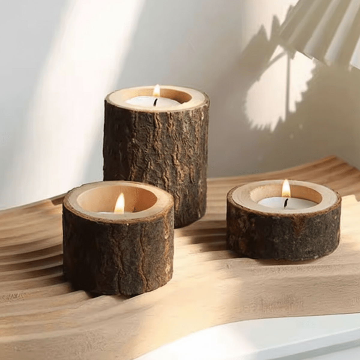 RUSTIC HOLDERS – Natural set of 3 for a warm living atmosphere