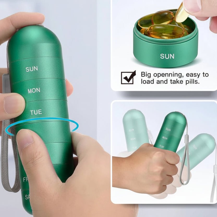 PILLFORGE – Wasserdichter Aluminium-Pillenorganizer für 7 Tage mit großem Fassungsvermögen 3