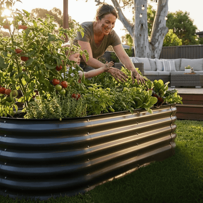 PLANTFORGE – Robustes, ovales Hochbeet aus verzinktem Stahl 1