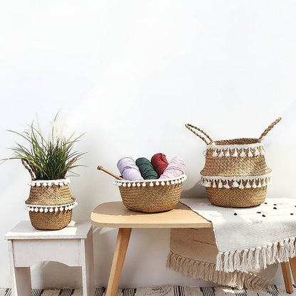 PLANTIQUE – Handgefertigter, faltbarer Pflanzkorb aus Bambusweide zur Aufbewahrung 3