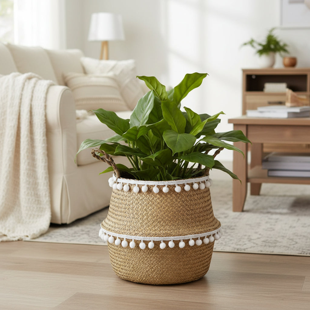 PLANTIQUE – Handgefertigter, faltbarer Pflanzkorb aus Bambusweide zur Aufbewahrung 4