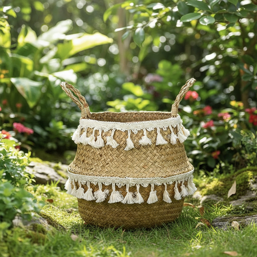 PLANTIQUE – Handgefertigter, faltbarer Pflanzkorb aus Bambusweide zur Aufbewahrung 8