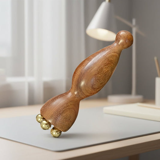 PODLIFT – Seedpod Gua Sha Massagegerät aus Messing und Rosenholz für die Gesichtsstraffung 0