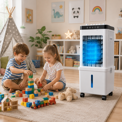 POLARFLOW – Dispositivo di raffreddamento portatile con accumulatori di freddo per aria rinfrescante