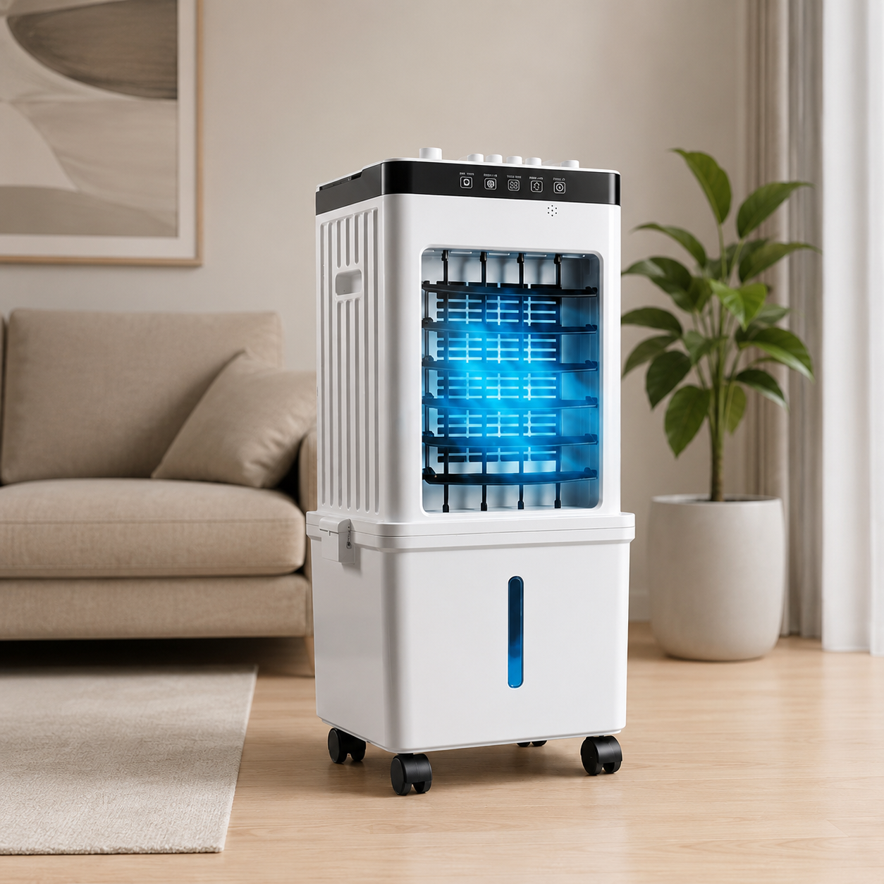 POLARFLOW – Dispositivo di raffreddamento portatile con accumulatori di freddo per aria rinfrescante