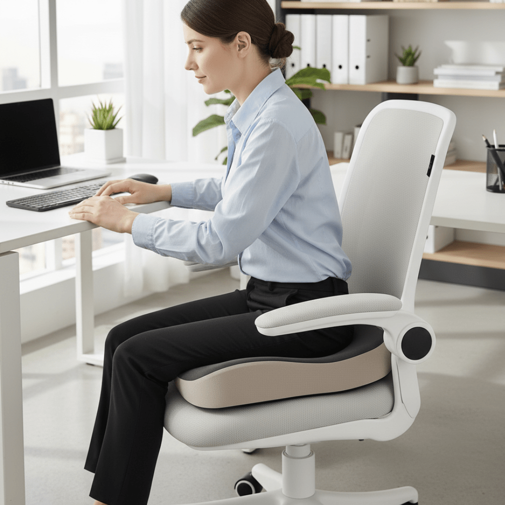 POSTUREPAD – Ergonomisches Bürositzkissen mit konturierter Rückenlehne aus Memory-Schaum 1