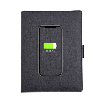 POWERFOLIO – A5-Notizbuch aus Leder mit integriertem kabellosen Ladegerät 0