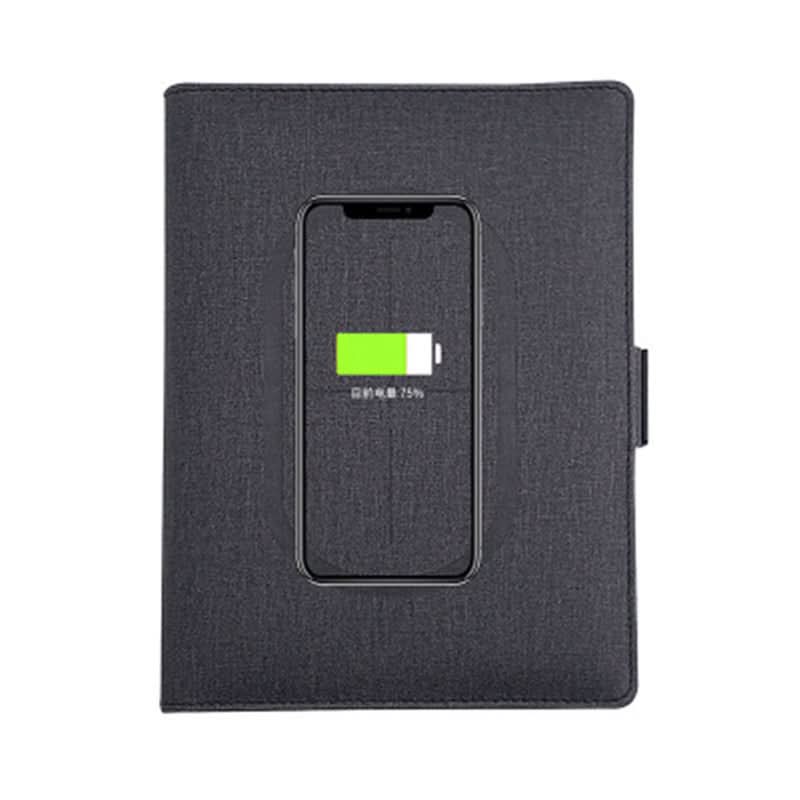 ENERGIEFOLIO – Carnet A5 en cuir avec fonction de charge sans fil