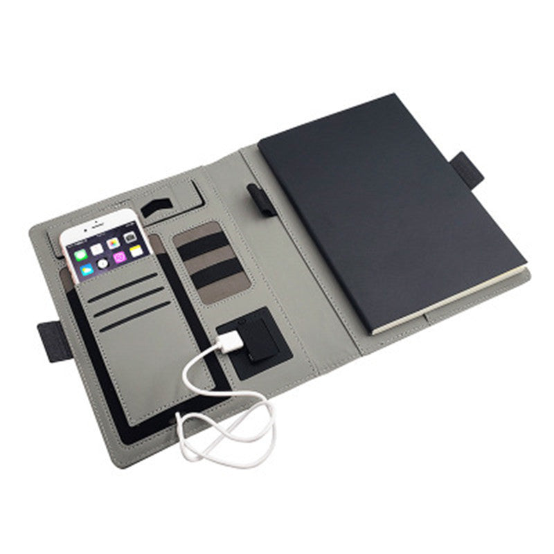 POWERFOLIO – A5-Notizbuch aus Leder mit integriertem kabellosen Ladegerät 1