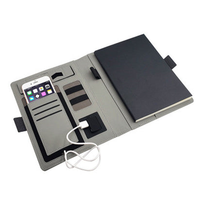 POWERFOLIO – A5-Notizbuch aus Leder mit integriertem kabellosen Ladegerät 1