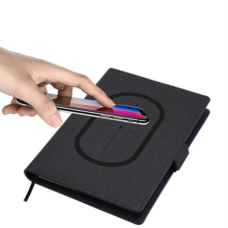 POWERFOLIO – A5-Notizbuch aus Leder mit integriertem kabellosen Ladegerät 2