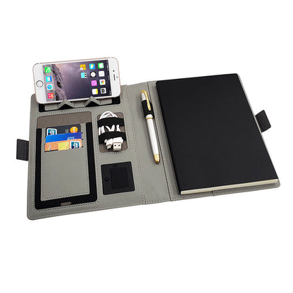 POWERFOLIO – A5-Notizbuch aus Leder mit integriertem kabellosen Ladegerät 3