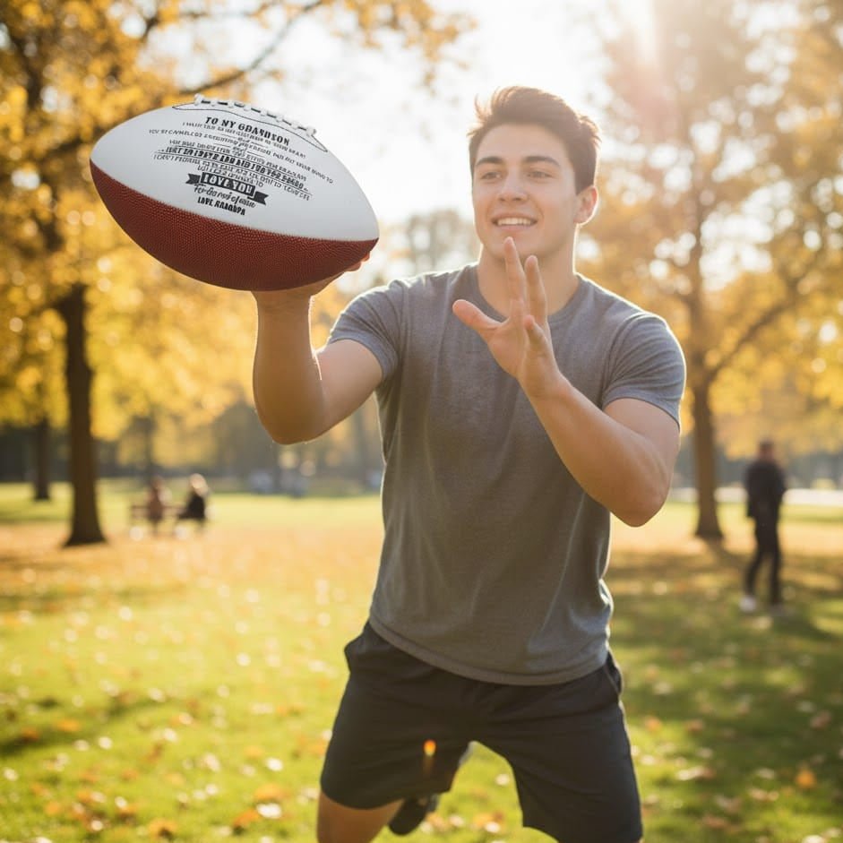 PROGRIP – American Football aus PU-Leder, Größe 9, für Training und Spiel 6