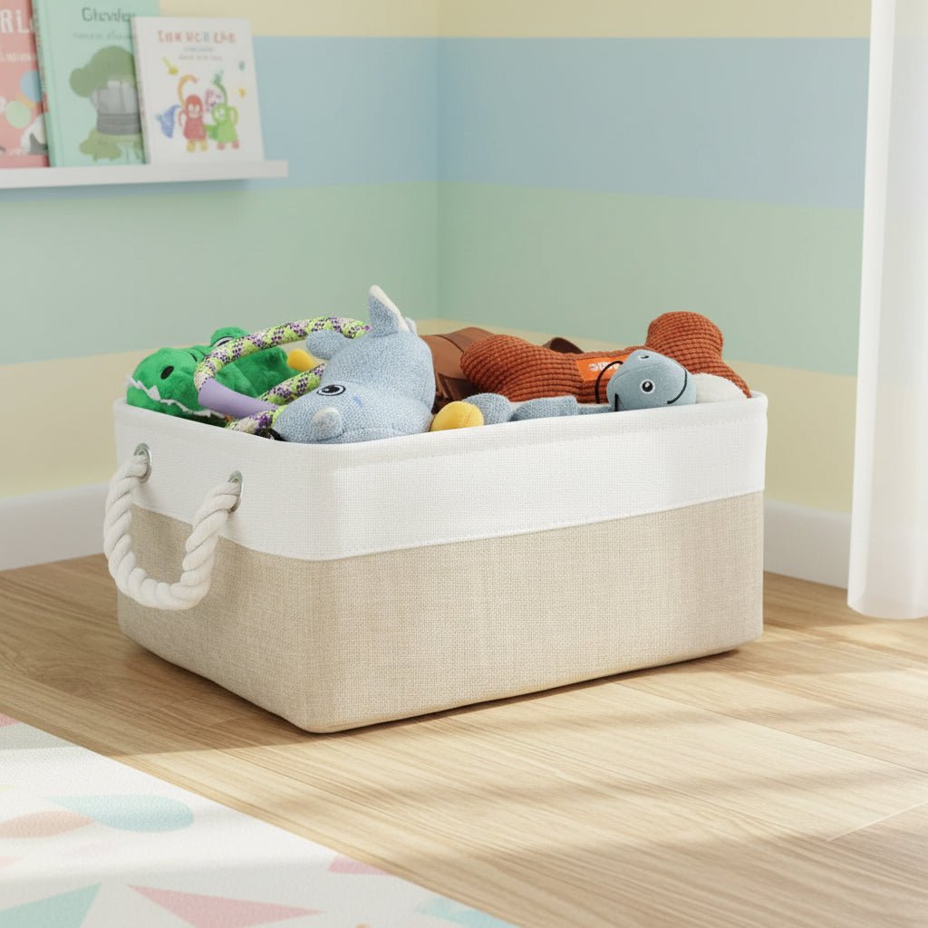 PURELIN – Aufbewahrungskorb aus Leinenstoff für Spielzeug, Kleidung und Haushaltsgegenstände 2