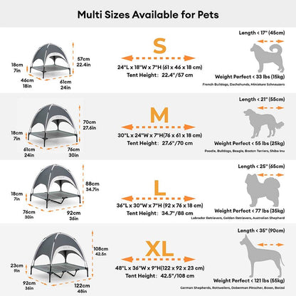 PawAir - Erhöhtes Hundebett mit Kühlmatte und UV-Schutz 7
