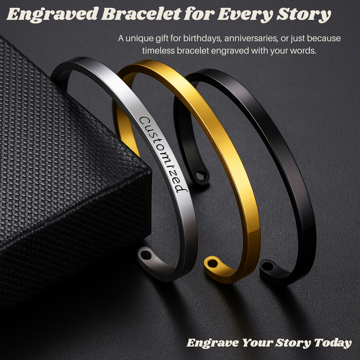 LIVAREL – Stainless Steel Bracelet with Engraving for Individual Elegance