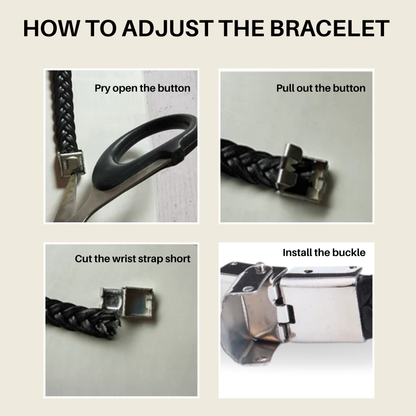 INSCULP – Leather and Stainless Steel ID Bracelet with Engraving