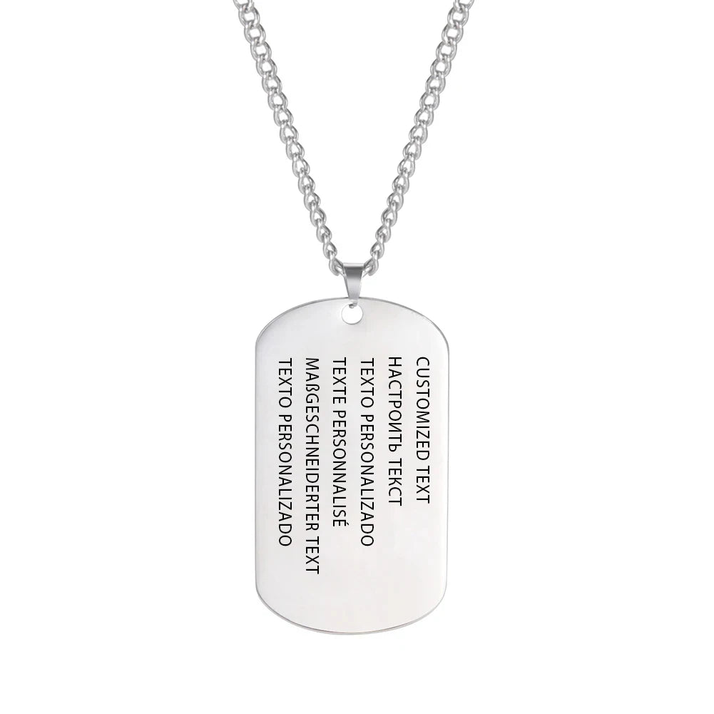 TAGNERO – Stainless Steel Dog Chain with Engraving for Men