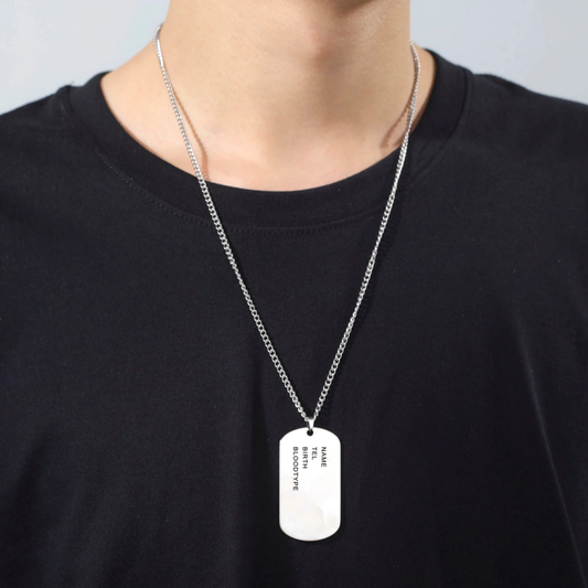 TAGNERO – Stainless Steel Dog Chain with Engraving for Men