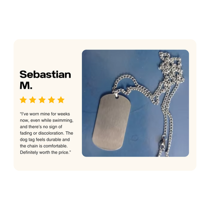 TAGNERO – Stainless Steel Dog Chain with Engraving for Men