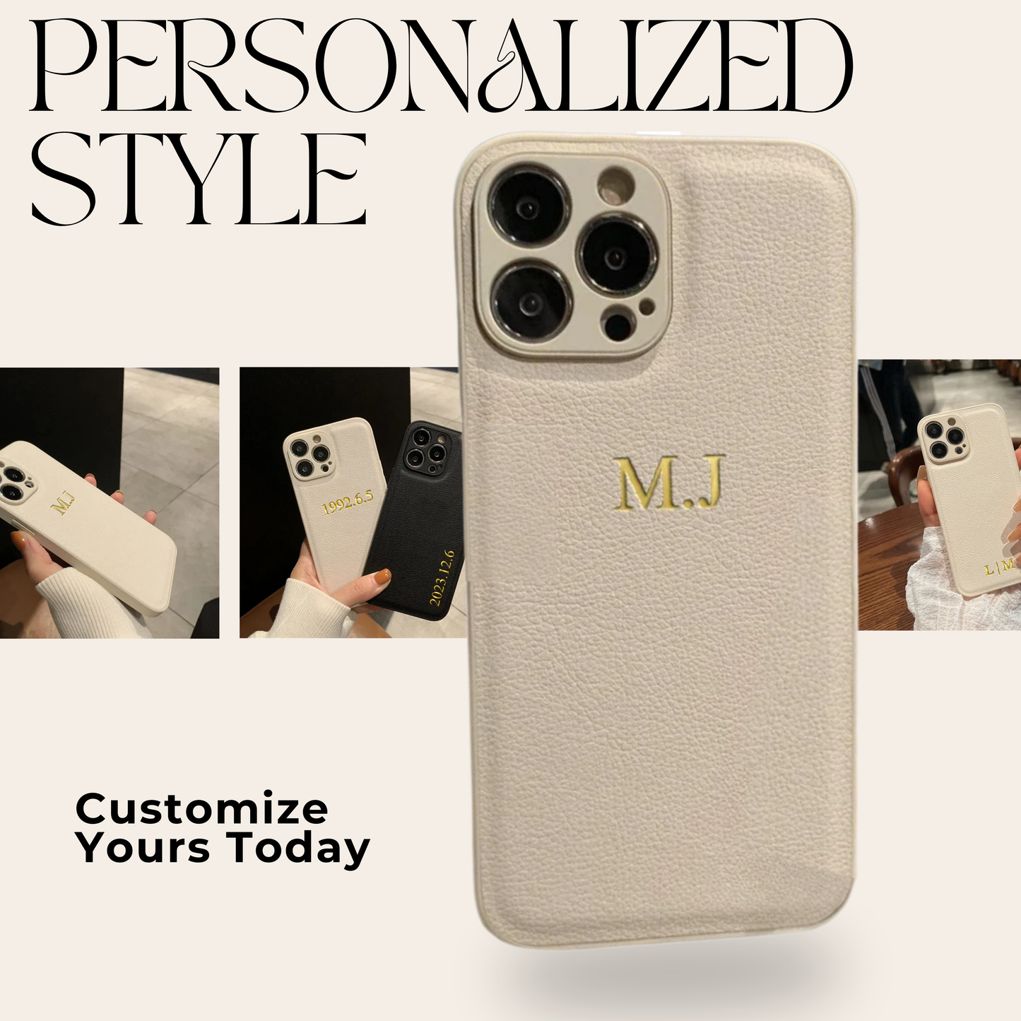 CASEVION – Personalized Leather Case for iPhone 11–17 Pro Max