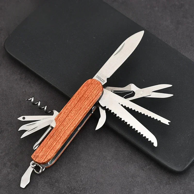 BARRELON – Personalisierter Holz-Kellnerkorkenzieher mit Gravur, Rosenholzgriff & integriertem Messer