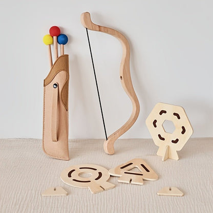 Pfeil- und Bogen-Set für Kinder - Fördert Kreativität & Motorik, Sicheres Design aus Naturholz 1