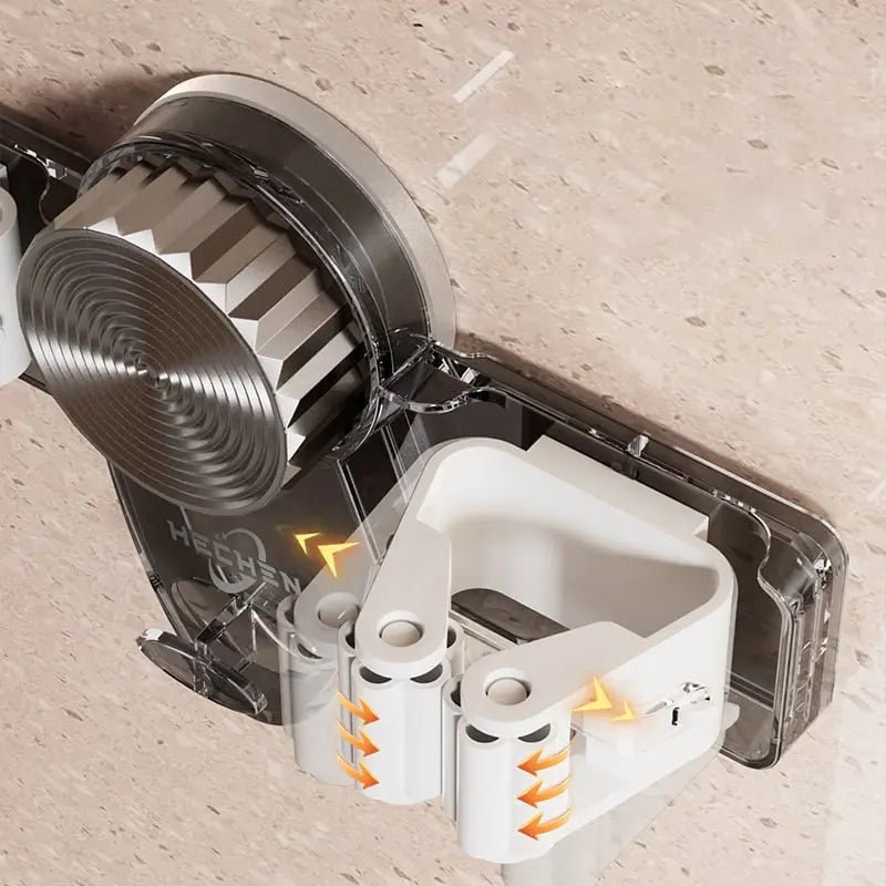 Platzsparende Besenhalterung Wand mit Starken Saugnäpfen - Verstellbare Besenklemme für Ordnung 5