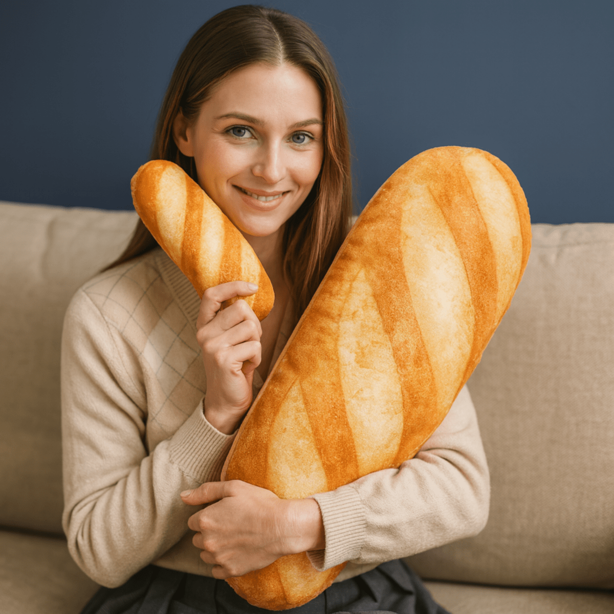 CRUSTINA – Plush Cushion in Baguette Design for Comfort & Style