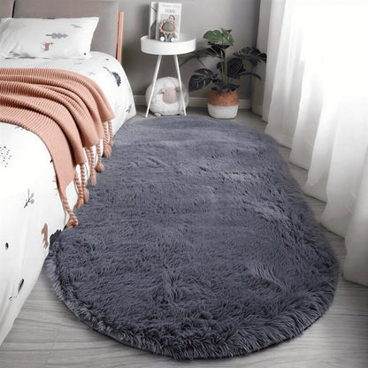 SOFVEL – Tapis ovale à poils longs et moelleux avec envers antidérapant