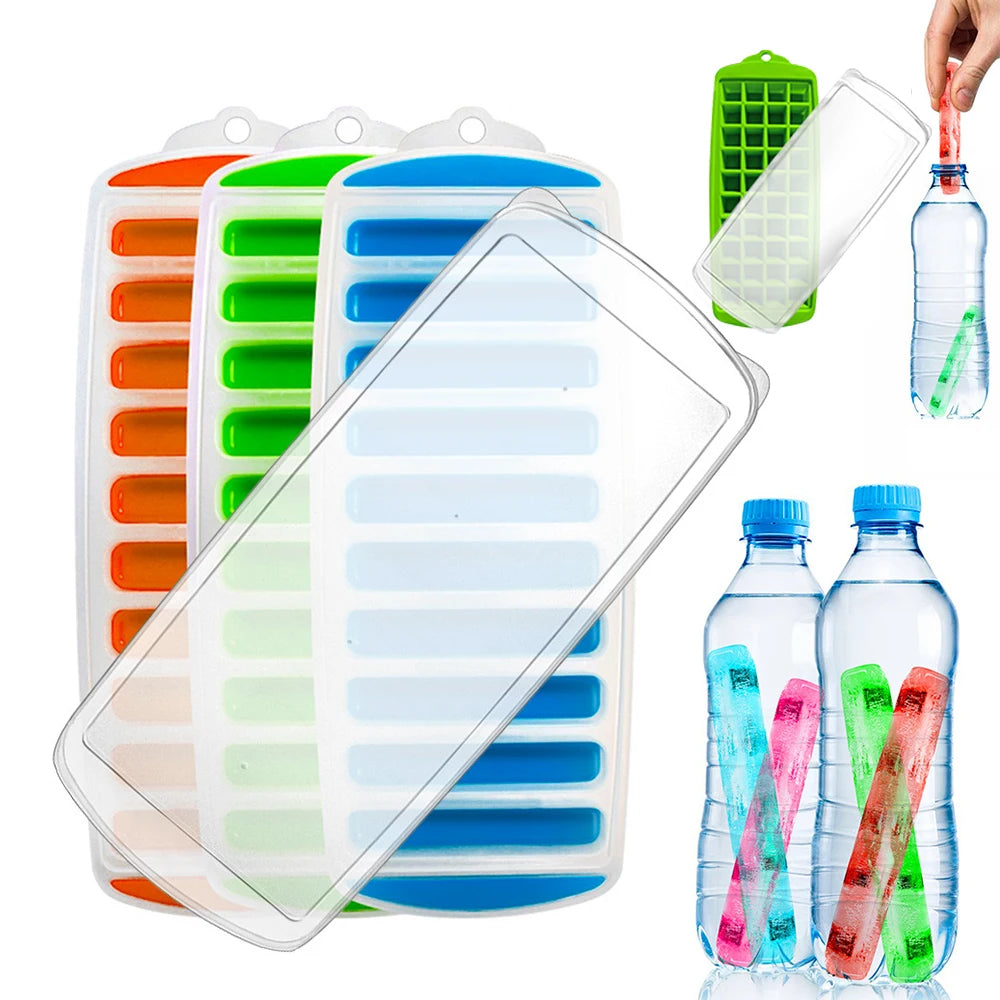Praktische Silikon Eiswürfelform – Pop-Out Eiswürfel Für Wasserflaschen, BPA-frei 0