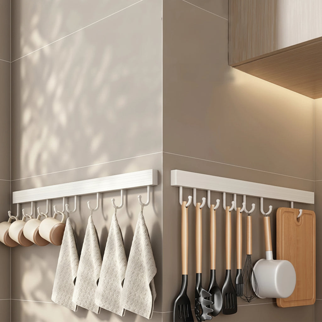 Praktischer Wand-Hakenhalter für Küchenutensilien - Ohne Bohren, Platzsparend, Robuste Konstruktion 0