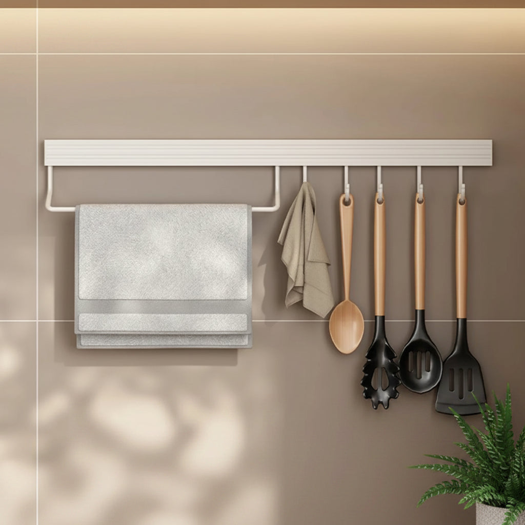 Praktischer Wand-Hakenhalter für Küchenutensilien - Ohne Bohren, Platzsparend, Robuste Konstruktion 4