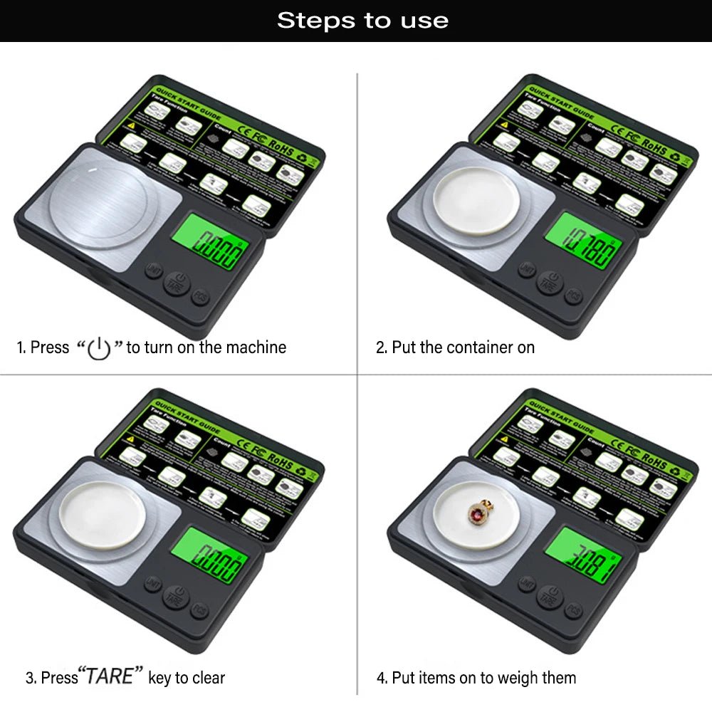 Präzise Digitale Küchenwaage - Mini Digitalwaage 100g mit Edelstahloberfläche für Exakte Messungen 3