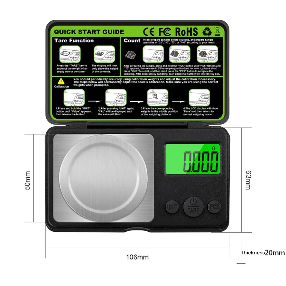 Präzise Digitale Küchenwaage - Mini Digitalwaage 100g mit Edelstahloberfläche für Exakte Messungen 5
